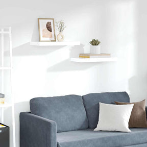 Vidaxl wandschappen zwevend 2 st 50x23,5x3,8 cm mdf hoogglans wit
