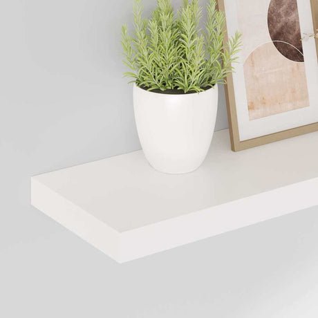 Vidaxl wandschappen zwevend 2 st 60x23,5x3,8 cm mdf hoogglans wit