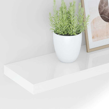 Vidaxl wandschappen zwevend 4 st 60x23,5x3,8 cm mdf hoogglans wit
