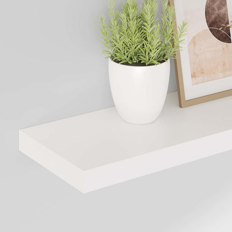 Vidaxl wandschappen zwevend 2 st 80x23,5x3,8 cm mdf hoogglans wit