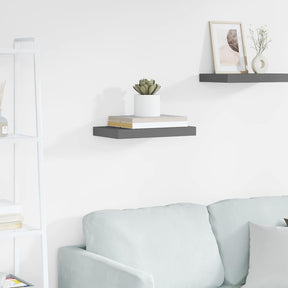 Vidaxl wandschap zwevend 40x23,5x3,8 cm mdf hoogglans grijs