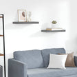 Vidaxl wandschappen zwevend 2 st 50x23,5x3,8 cm mdf hoogglans grijs