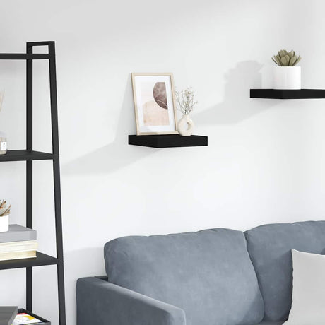Vidaxl wandschap zwevend 23x23,5x3,8 cm mdf zwart