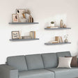 Vidaxl wandschappen zwevend 4 st 90x23,5x3,8 cm mdf grijs