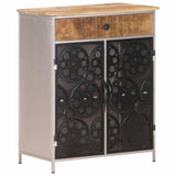 Vidaxl dressoir 60x35x75 cm ruw mangohout en ijzer