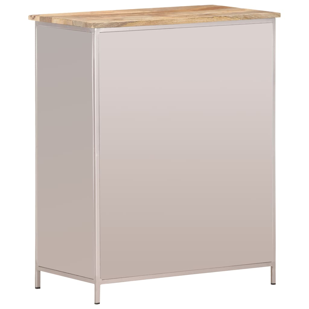 Vidaxl dressoir 60x35x75 cm ruw mangohout en ijzer
