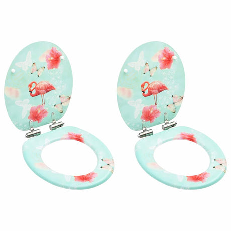 Deski sedesowe VidaXL z miękką pokrywą, 2 szt. Flamingo MDF