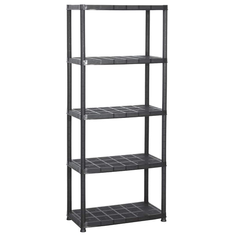 Stojak magazynowy vidaxl 5-warstwowy 71x38x170 cm plastikowy czarny