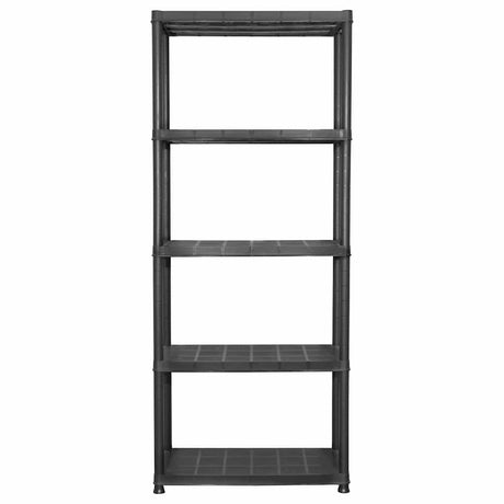 Stojak magazynowy vidaxl 5-warstwowy 71x38x170 cm plastikowy czarny