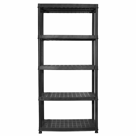 Stojak magazynowy vidaxl 5-warstwowy 91,5x45,7x185 cm plastikowy czarny