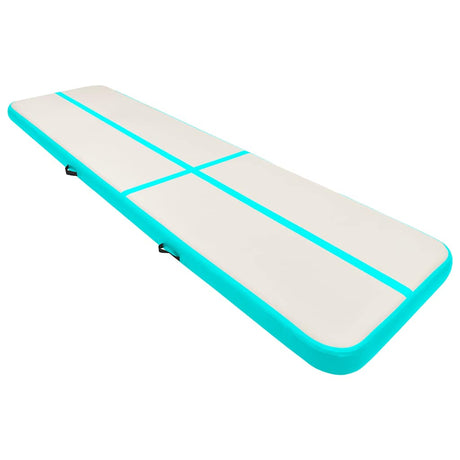 Mata gimnastyczna vidaxl z nadmuchiwaną pompą 600x100x20 cm PVC zielony