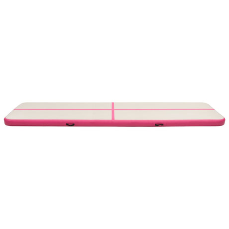 Mata gimnastyczna VidaXL z pompką nadmuchiwaną 700x100x20 cm PVC, różowa