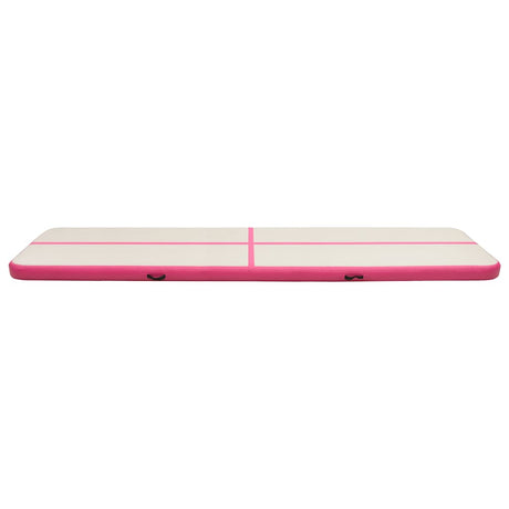 Mata gimnastyczna vidaxl z nadmuchiwaną pompą 800x100x20 cm PVC Róż