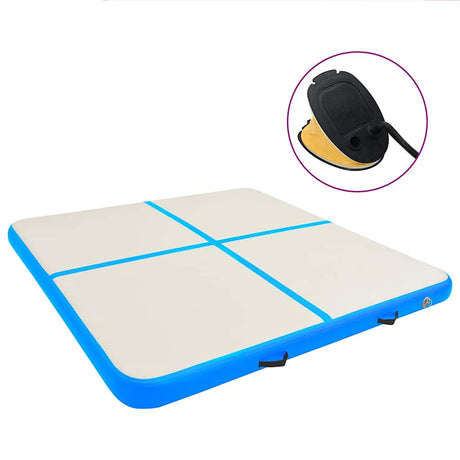 Mata gimnastyczna vidaxl z nadmuchiwaną pompą 200x200x10 cm PVC Blue