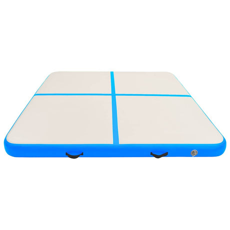 Mata gimnastyczna VidaXL z pompką nadmuchiwaną 200x200x20 cm PVC niebieska