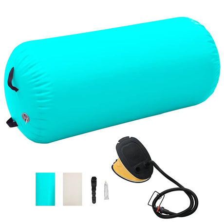 Vidaxl Gymnastics Rola z nadmuchiwaną pompą 120x90 cm PVC Green