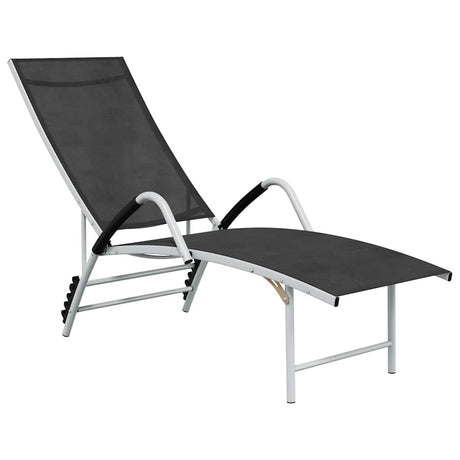 Vidaxl ligbed textileen en aluminium zwart