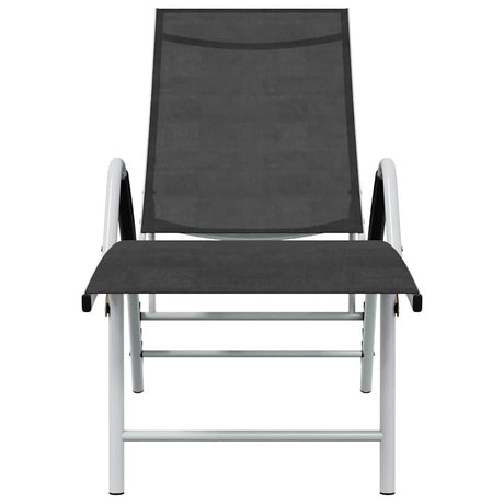 Vidaxl ligbed textileen en aluminium zwart