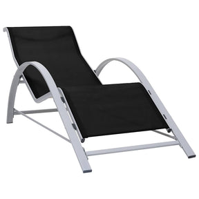 Vidaxl ligbed textileen en aluminium zwart
