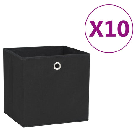 Pudełka pamięci VIDAXL 10 szt. 28x28x28 cm nietopven black