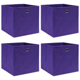 Vidaxl Storage Boxes 4 szt. 28x28x28 cm bez tlenki fioletowy