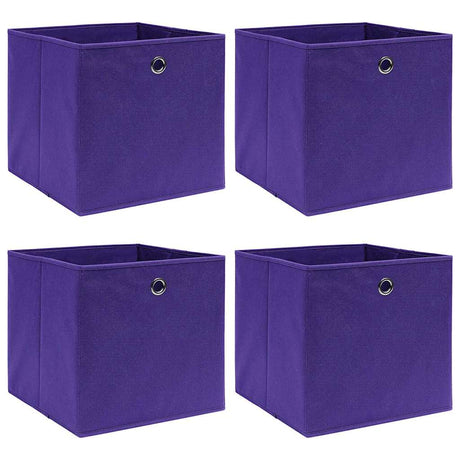 Vidaxl Storage Boxes 4 szt. 28x28x28 cm bez tlenki fioletowy