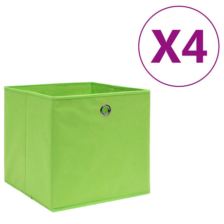 Vidaxl Storage Boxes 4 szt. 28x28x28 cm nietknie tkanina zielona