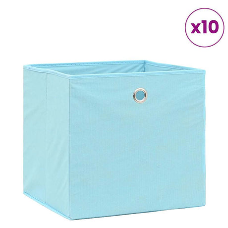 Skrzynki do przechowywania vidaxl 10 szt. 28x28x28 cm nietopven tkanina Baby Blue