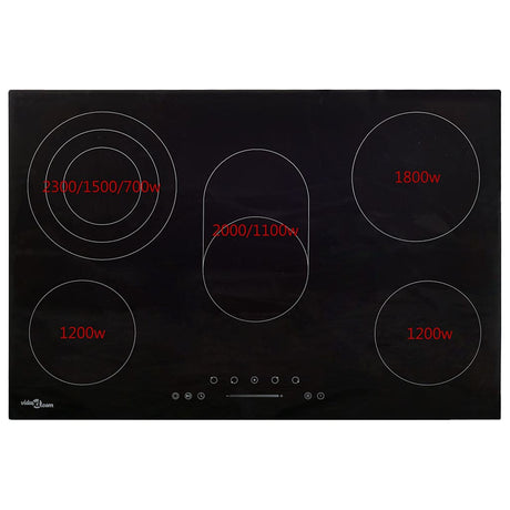 Vidaxl Ceramic Hob 5 Strefy gotowania sterowanie dotykiem 8500 W 90 cm