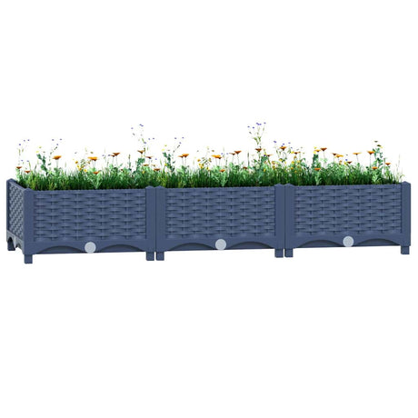 Sadzarka vidaxl podniesiona 120x40x23 cm polipropylen