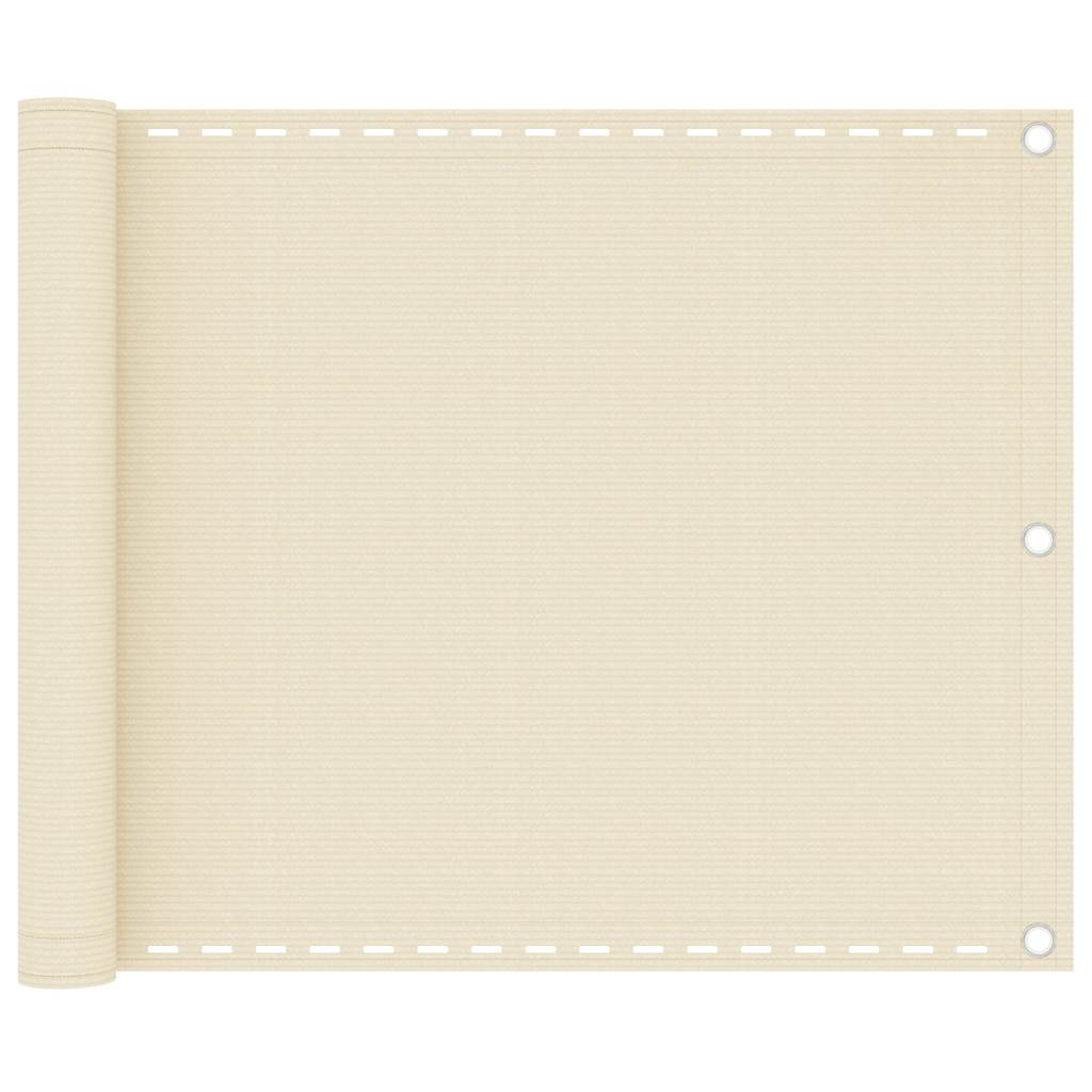 Vidaxl balkonscherm 75x300 cm hdpe crèmekleurig