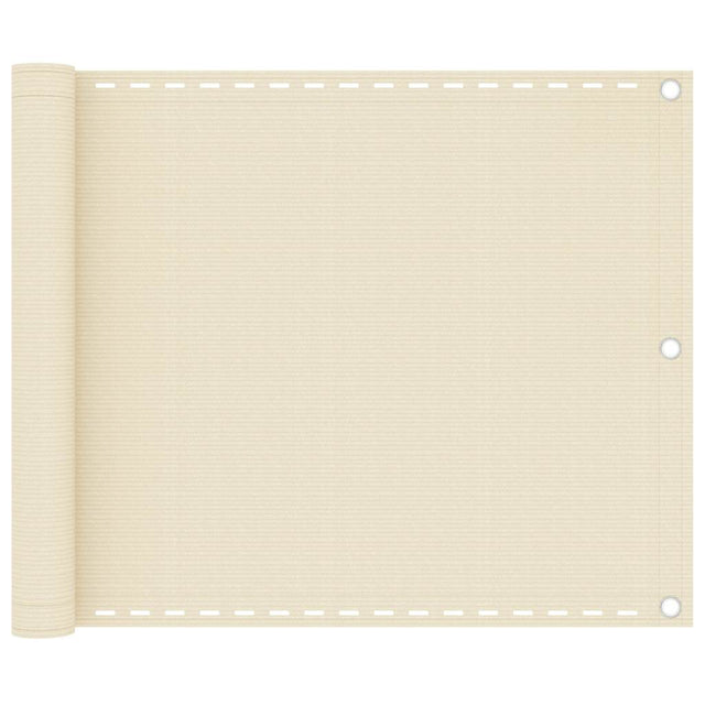 Vidaxl balkonscherm 75x300 cm hdpe crèmekleurig