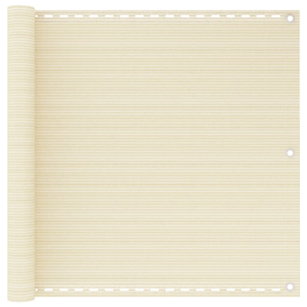 Vidaxl balkonscherm 90x400 cm hdpe crèmekleurig