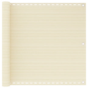 Vidaxl balkonscherm 90x400 cm hdpe crèmekleurig