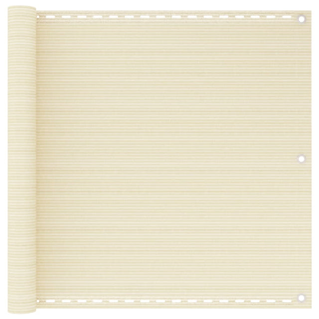 Vidaxl balkonscherm 90x400 cm hdpe crèmekleurig