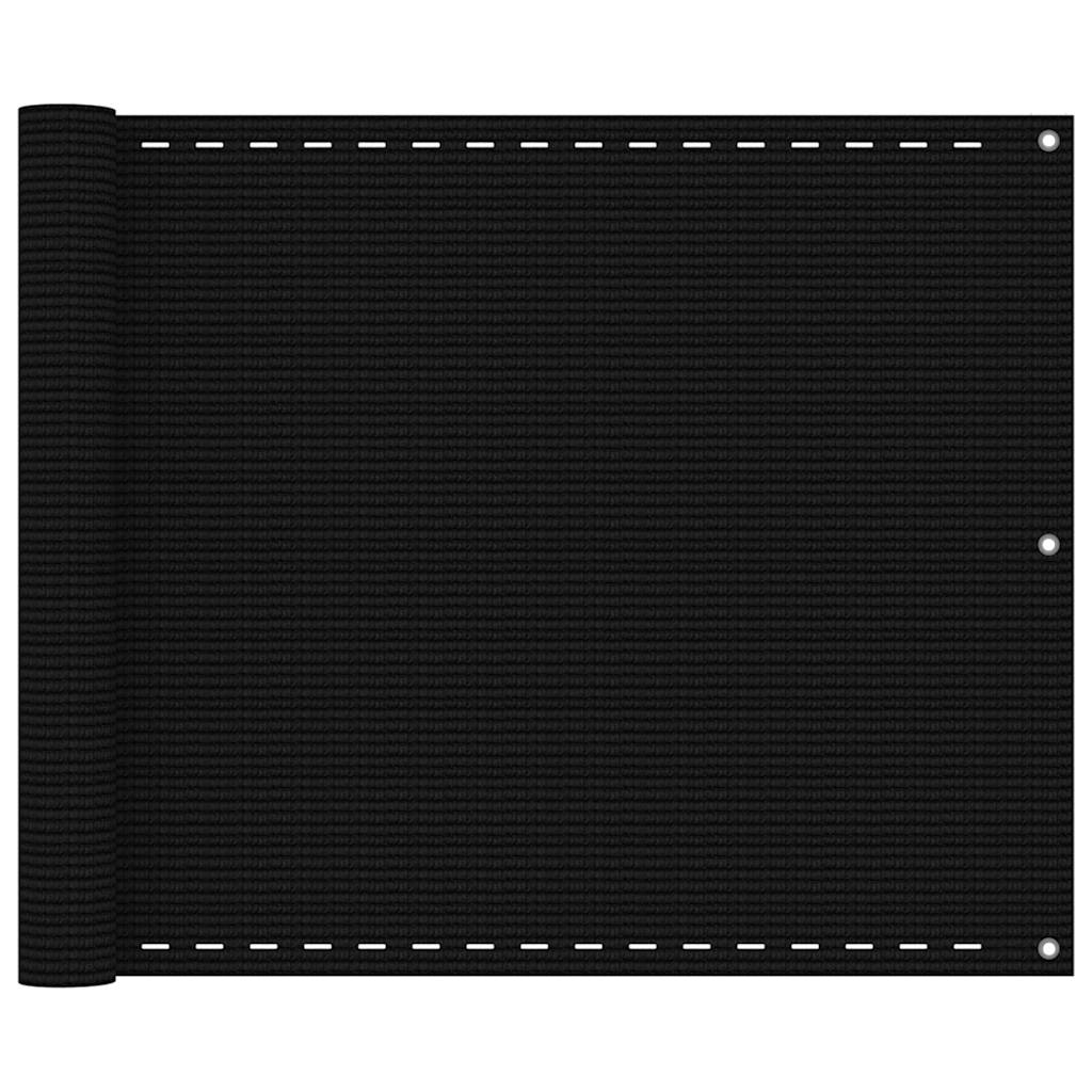 Vidaxl balkonscherm 75x300 cm hdpe zwart