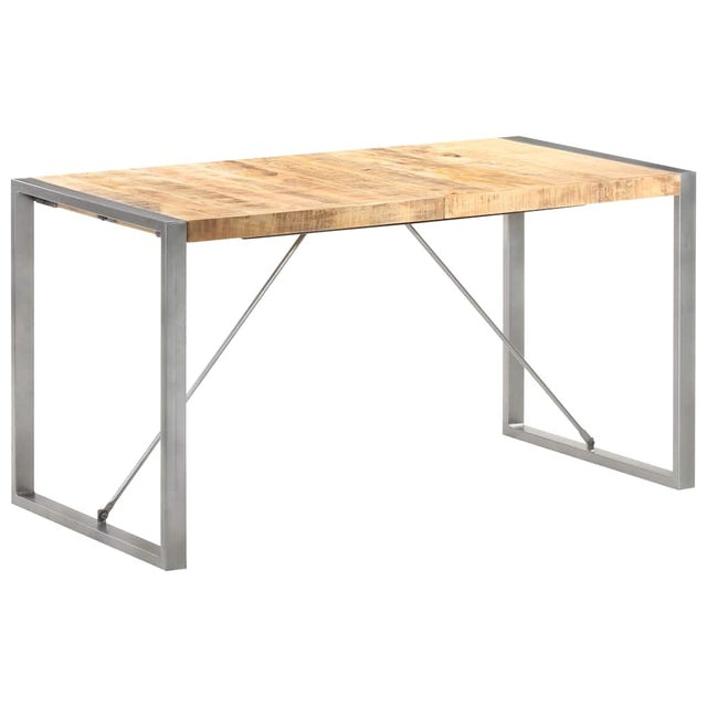 Vidaxl eettafel 140x70x75 cm massief ruw mangohout