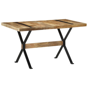 Vidaxl eettafel 140x70x76 cm ruw mangohout