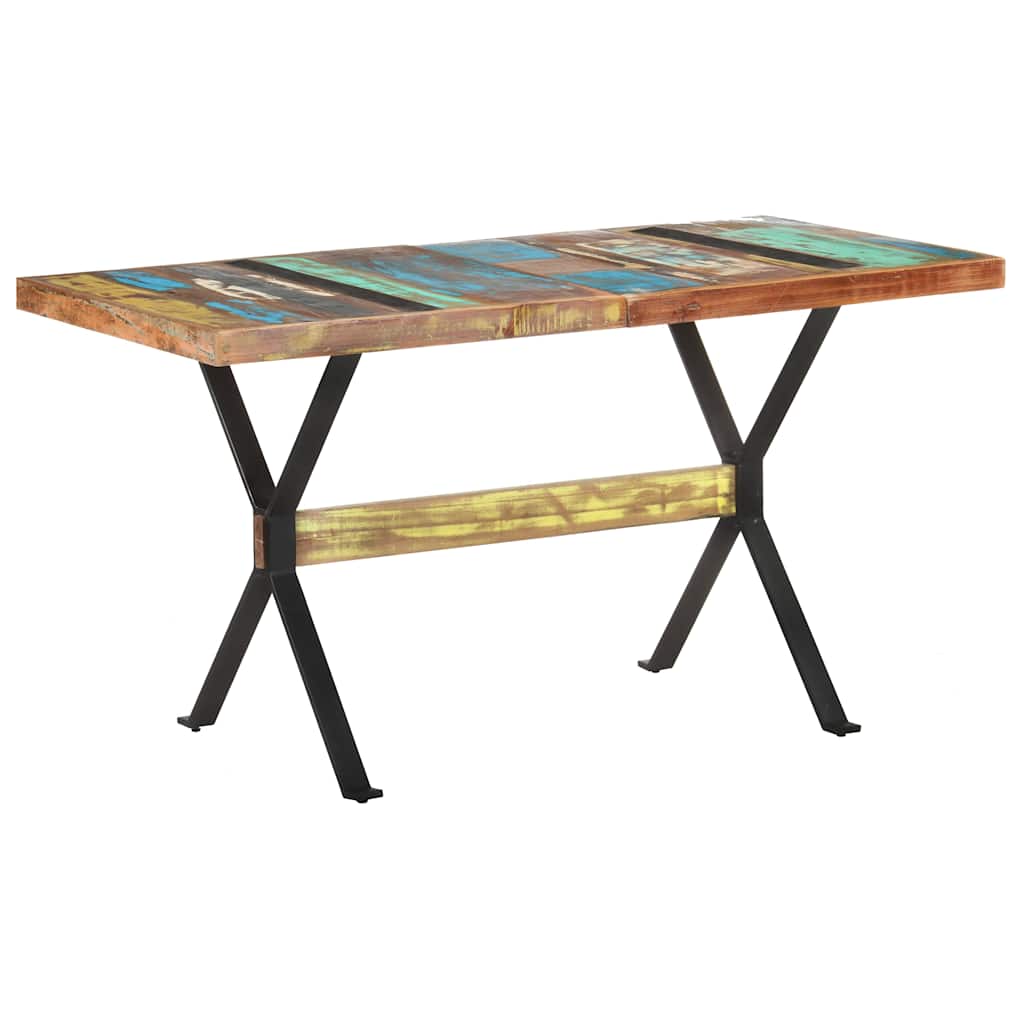 Vidaxl eettafel 140x70x76 cm massief gerecycled hout