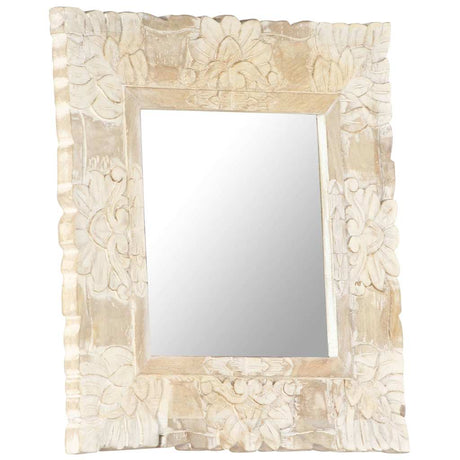 Vidaxl Mirror 50x50 cm solid mango drewniany biały