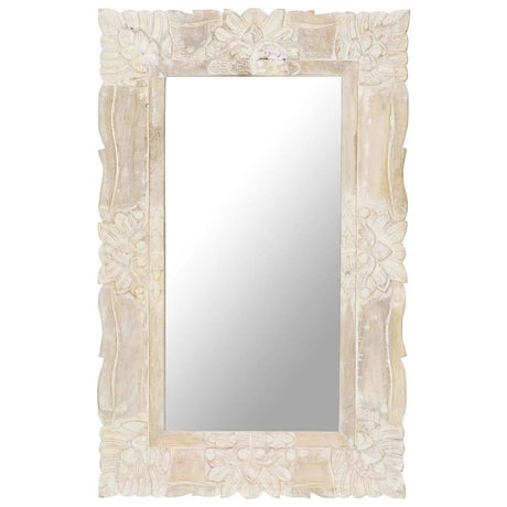Lustro VidaXL 80x50 cm z litego drewna mango, białe
