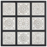 VIDAXL PALET WALL Ręcznie -Cut 60x60x1,5 cm MDF czarno -biały