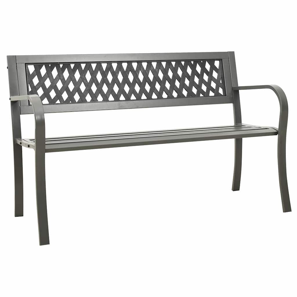 Vidaxl tuinbank 125 cm staal grijs