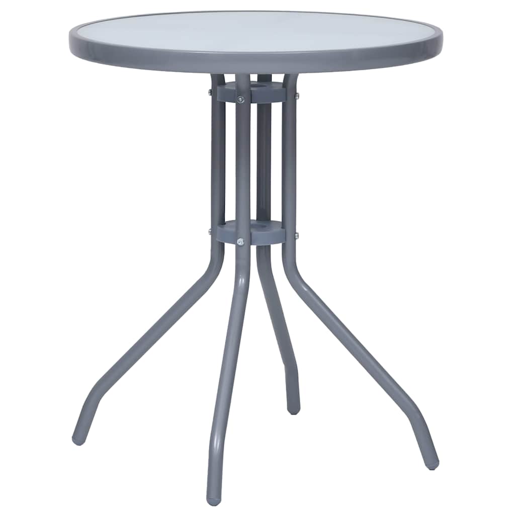 Vidaxl tuintafel 60 cm staal en glas lichtgrijs