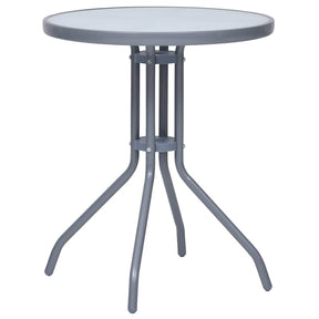 Vidaxl tuintafel 60 cm staal en glas lichtgrijs