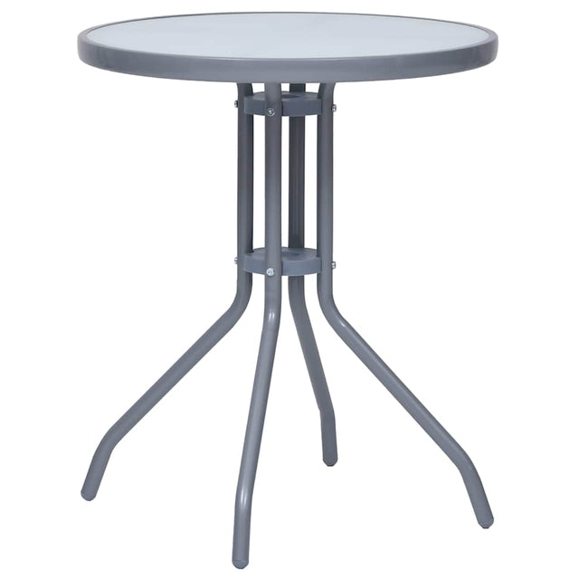 Vidaxl tuintafel 60 cm staal en glas lichtgrijs