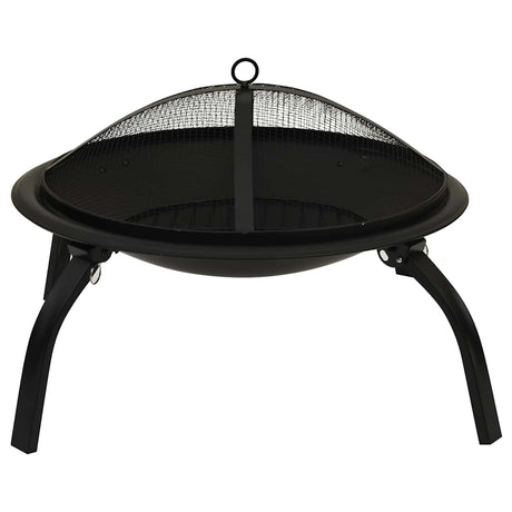 Vidaxl Fire Bowl i grilla 2 w 1 ze stalą Poker 56x56x49 cm