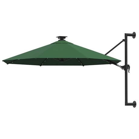 Vidaxl Wall Parasol z diodami LED 300 cm zielony