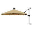 Vidaxl Wall Parasol z diodami LED 300 cm taupe