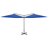Vidaxl Parasol podwójny ze stalowym biegunem 600 cm Azure Blue